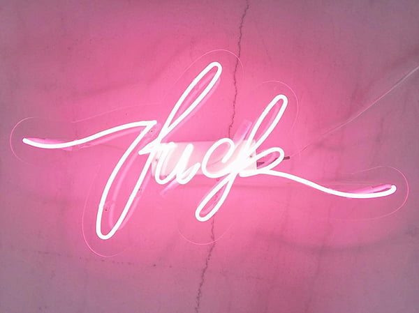 Neon sign f-word, Image copyright: sygns/Etsy