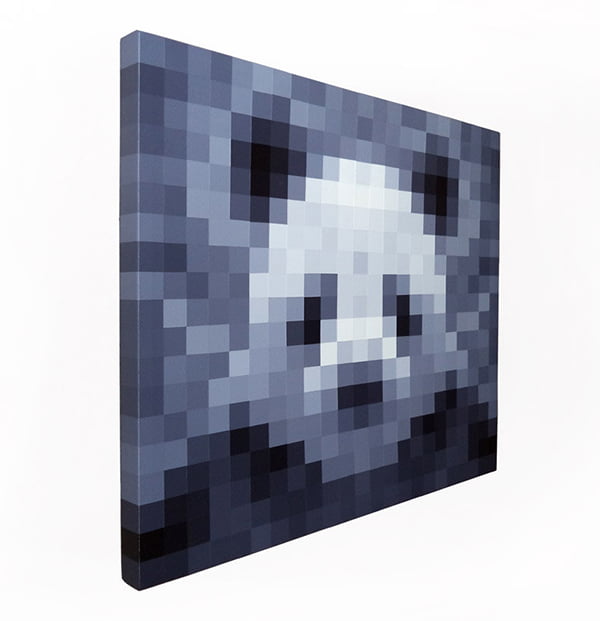 Pixel Panda, Painting by Shauno, via Etsy