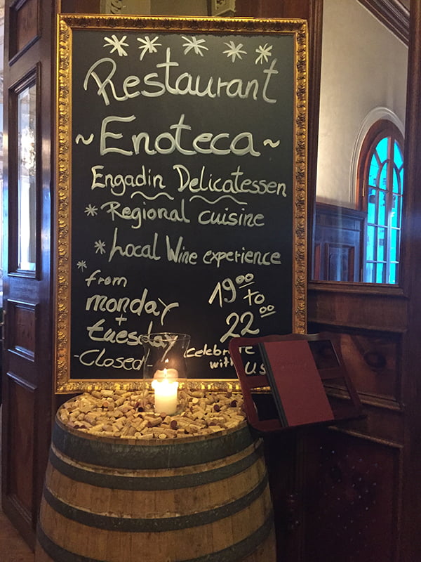 Kempinski St. Moritz Hotel Review, Restaurant Enoteca, Image by Hey Pretty Beauty Blog
