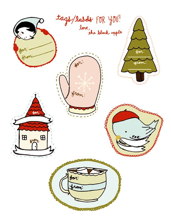 The Black Apple Xmas Gift Tags