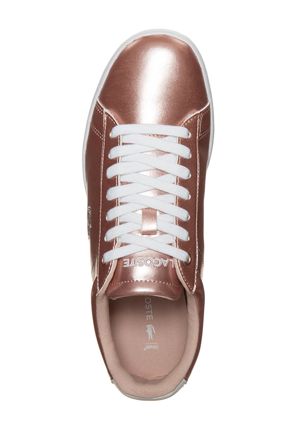 Metallic Shoes: Lacoste Carnaby Evo Sneaker in Rose Gold