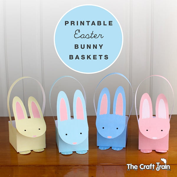 Ostern, voll dekoriert: DIY-Ideen und Free Printables 2 Osterhasen Korb aus Papier : Free Printable von The Craft Train