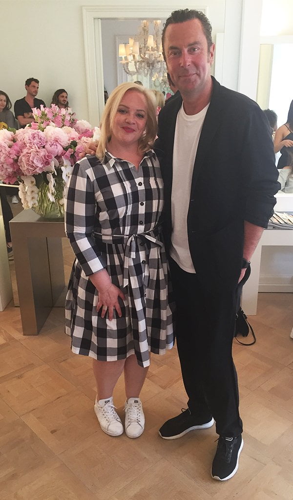 Christophe Robin presenting his new haircare product to Steffi Hidber of Hey Pretty