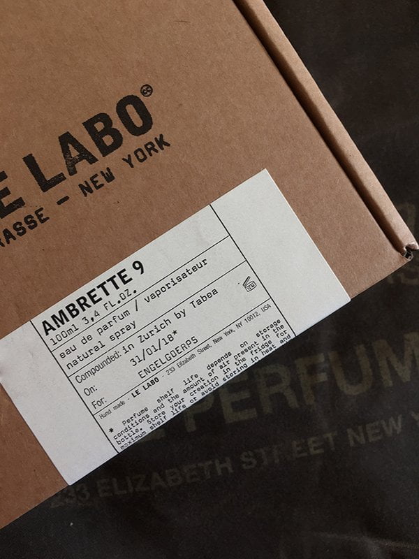 Le Labo Ambrette 9: Box (Review and Image by Hey Pretty)