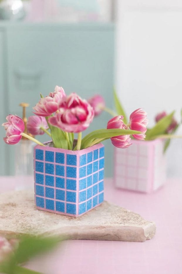 DIY Ideen für den Frühling: 10 schöne Projekte auf Pinterest 13 diy fliesenvase meinfeenstaub