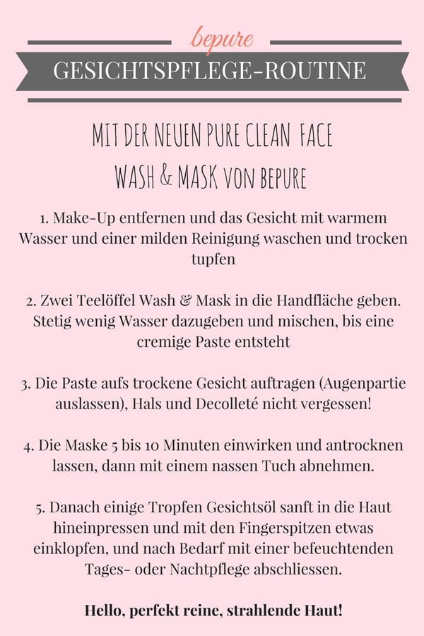 Gesichtspflegeroutine mit der bepure Pure Clean Face Wash & Mask (Hey Pretty Beauty Blog)
