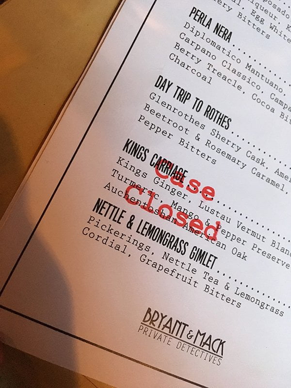 Barkarte Bryant & Mac Speakeasy Bar in Edinburgh (Hey Pretty Travels)