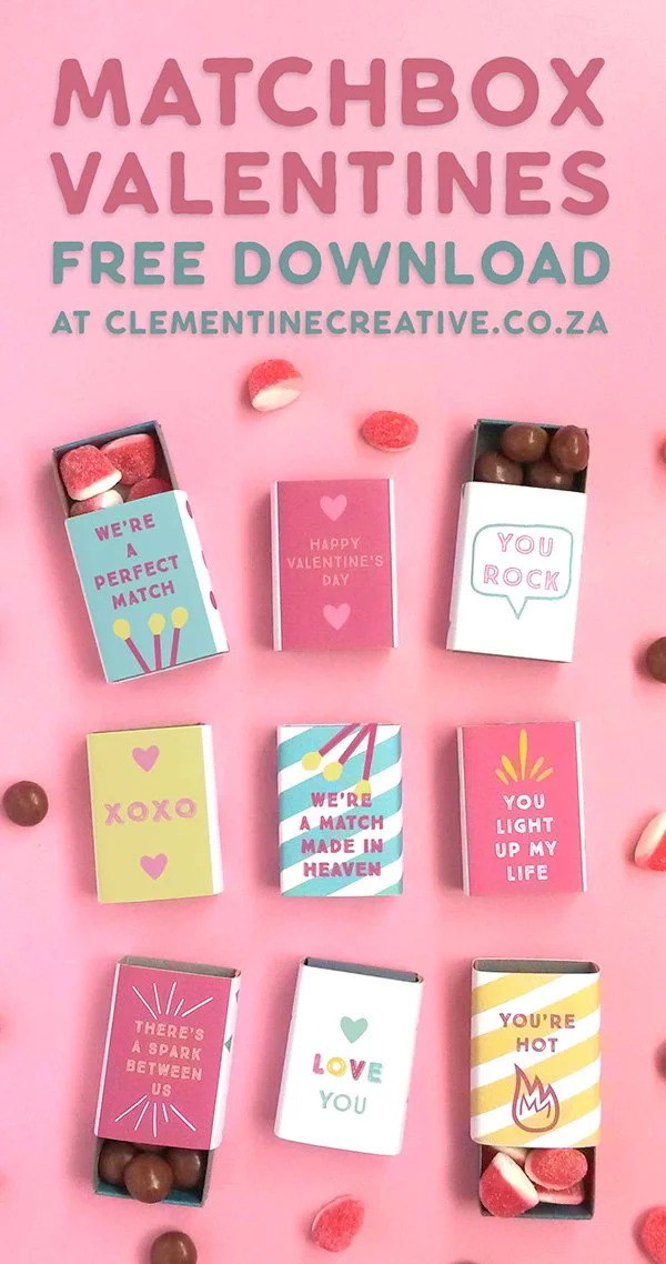 10 herzige DIY-Projekte zum Valentinstag: Free Valentine Matchbox Covers, Image Copyright: Clementine Creative