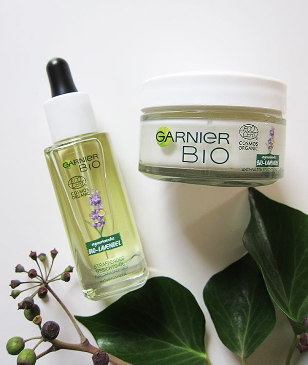 Garnier Bio Anti-Falten Feuchtigkeitspflege mit Lavendel und Straffendes Gesichtsöl mit Lavendel – Erfahrungsbericht auf Hey Pretty