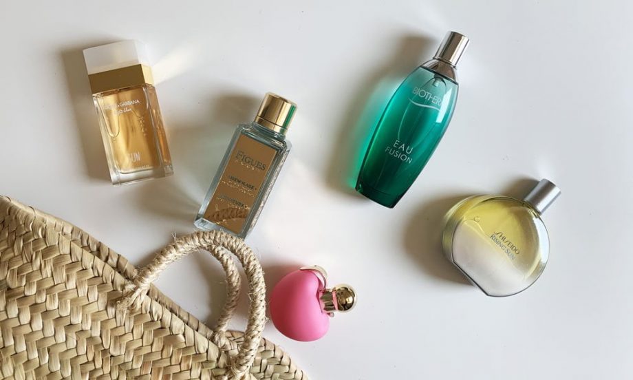 Die schönsten Sommerdüfte für Frauen 2019 (fünf Hey Pretty Lieblinge in der Review): Shiseido Rising Sun, Maison Lancome Figues & Agrumes, Nina Ricci Les Sorbets de Nina, Dolce & Gabbana Light Blue Sun und Biotherm Eau Fusion