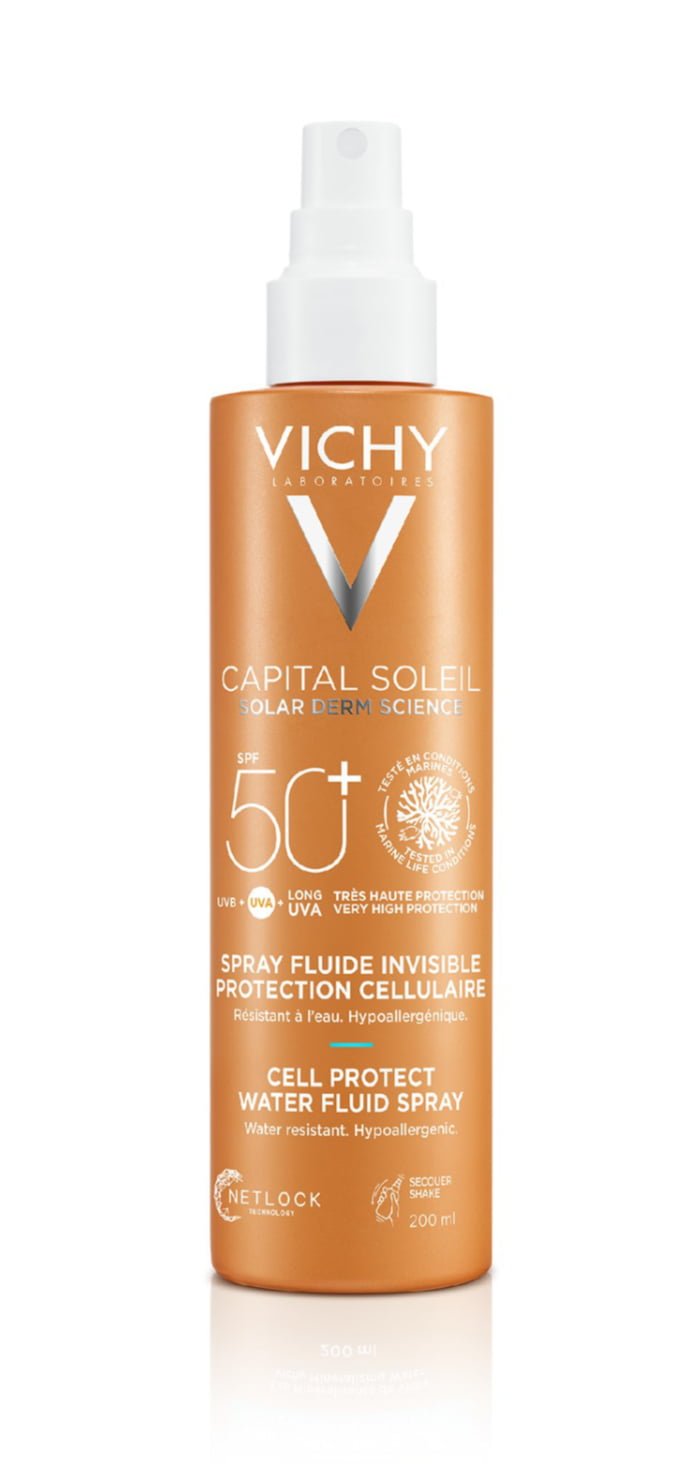 Hey Pretty Beauty Blog Sonnenschutz Sunscreen SPF Body Körper Vichy Capital Soleil Cell Protect Water Fluid Spray 50