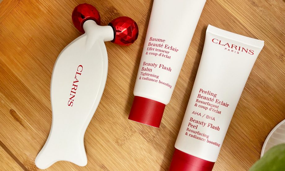 Clarins Baume Beauté Eclair, Peeling Beauté Eclair und der neue Roller Resculptant Eclair: Erfahrungsbericht und Gewinnspiel auf Hey Pretty Schweiz