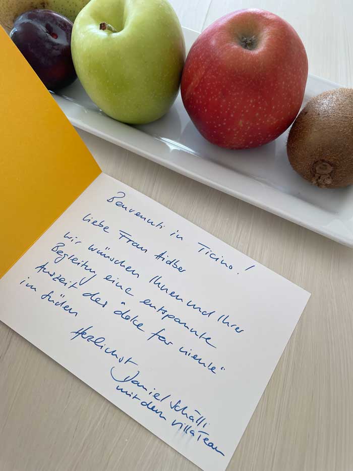 Spa Review zum Frühlingsbeginn: Villa Orselina in Locarno 17 Orselina Hotel Zimmer Welcome