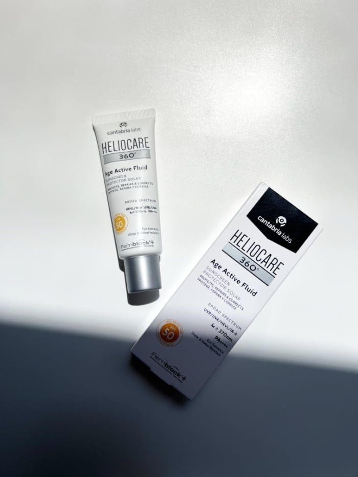 Hey Pretty Beauty Blog Beauy Magazine Review SPF Sunscreen Sonnenschutz Face Gesicht Roundup 2023 Heliocare Age Active Fluid