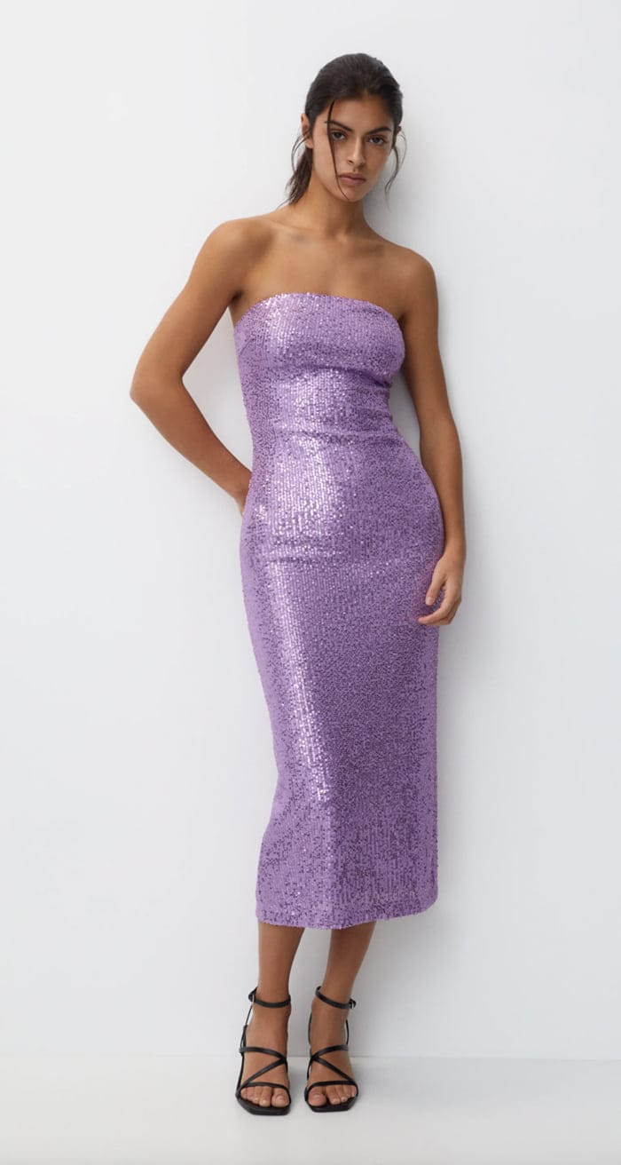 Fashion Flash: 18 Silvester Outfits mit Glitzergarantie 3 Glitzer Bandeaukleid PullBear
