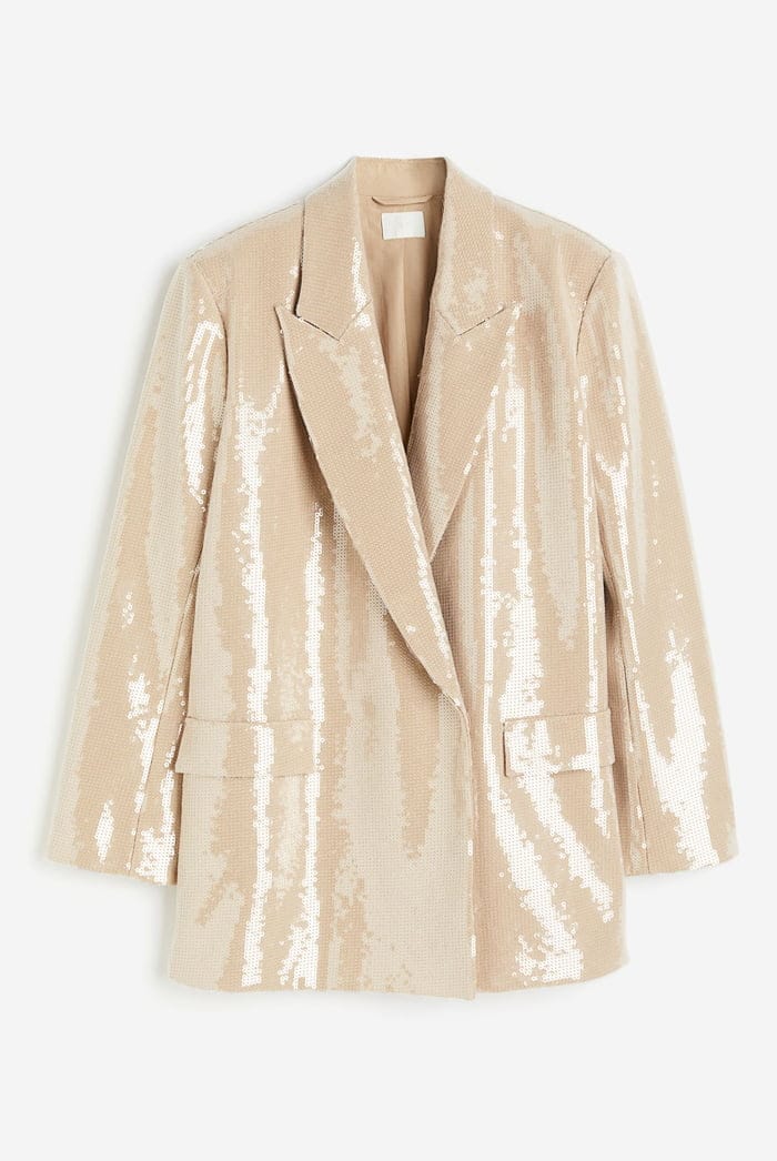 Fashion Flash: 18 Silvester Outfits mit Glitzergarantie 2 Glitzer HM BlazerBeige
