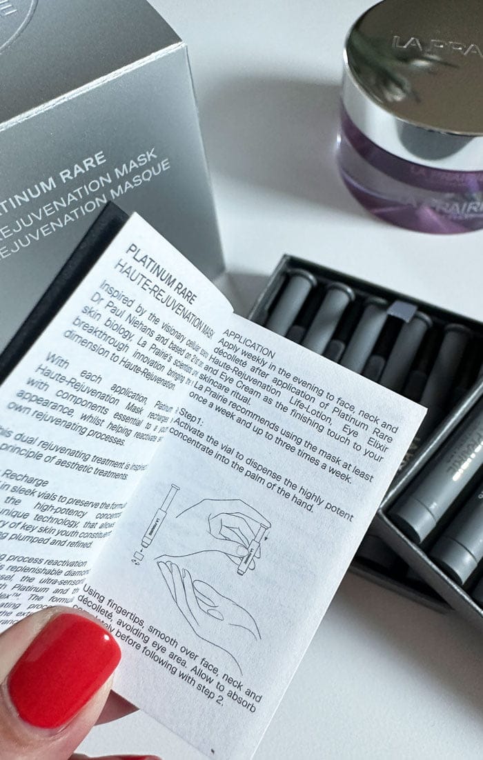LaPrairie PlatinumRareMask Anleitung 1