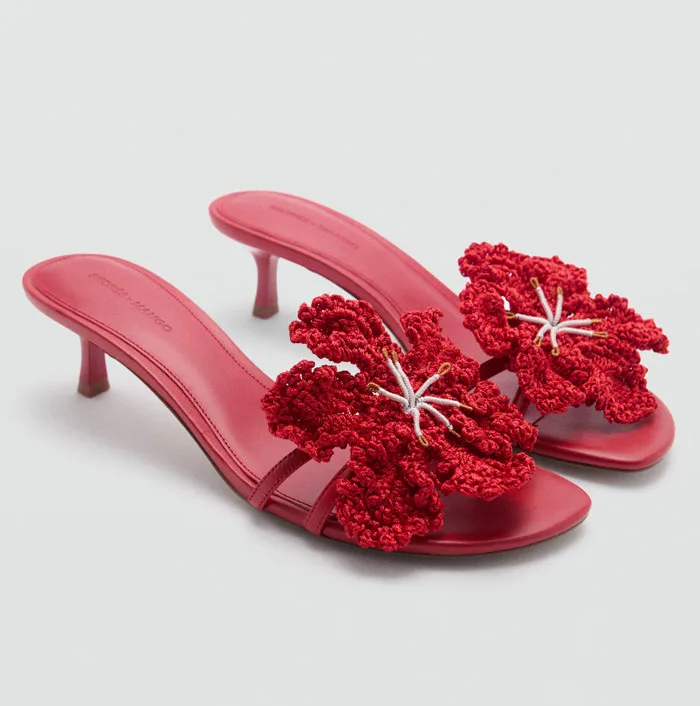 Sandalen Mango RotBlumen