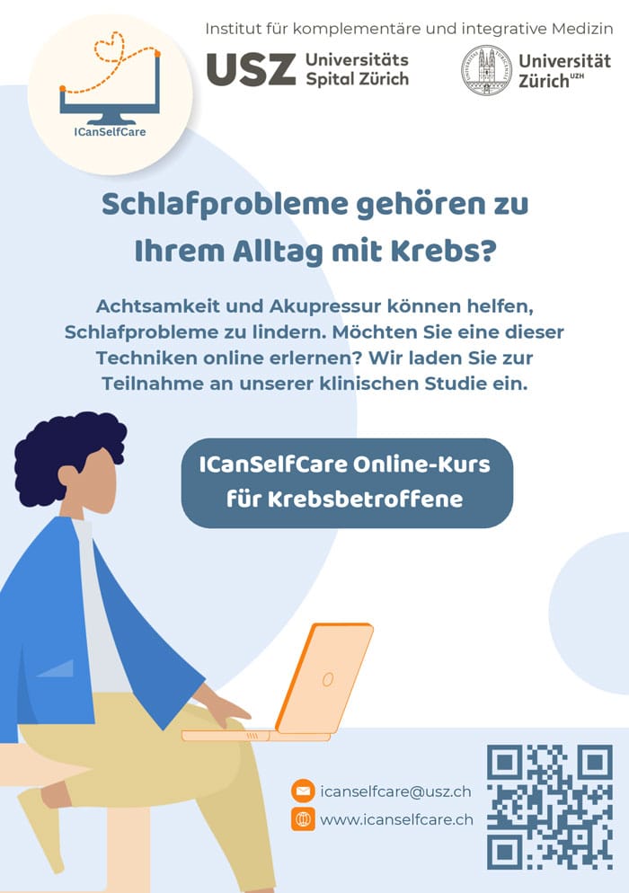 Unterstützung in schwierigen Zeiten mit der ICanSelfCare-Studie des USZ 4 Flyer Krebsstudie NEU Vorderseite