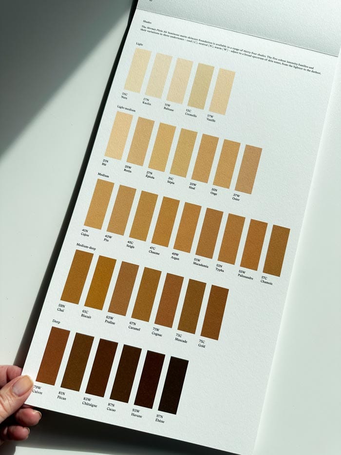 hermes pleinair presskit 8 foundation shades