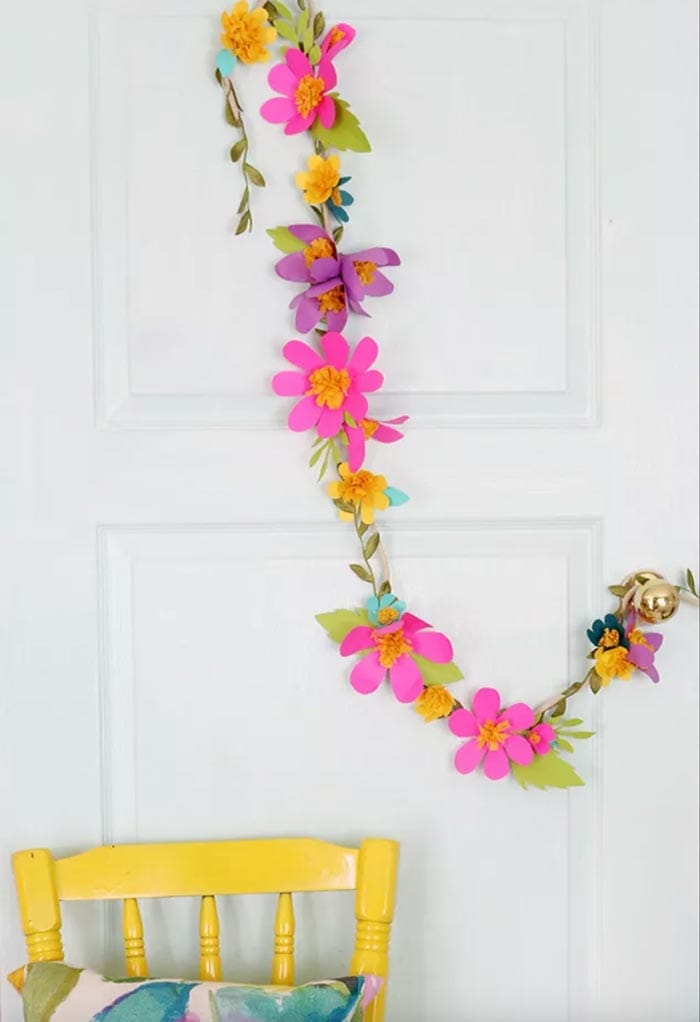 DIY Ideen für den Frühling: 10 schöne Projekte auf Pinterest 24 diy blumengirlande anna atkins