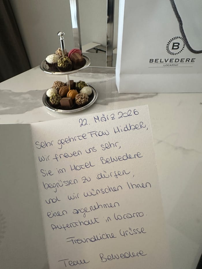 Spa Review mit ordentlich Frühlingssonne: Hotel Belvedere Locarno 15 Belvedere Hotel Zimmer Welcome