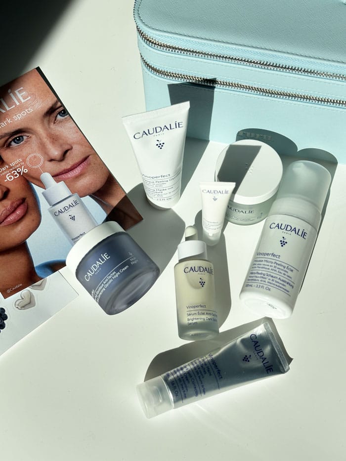 Pigmentflecken, adieu: Gewinne ein Caudalie Vinoperfect Gesichtspflege-Set! 2 Caudalie Superset