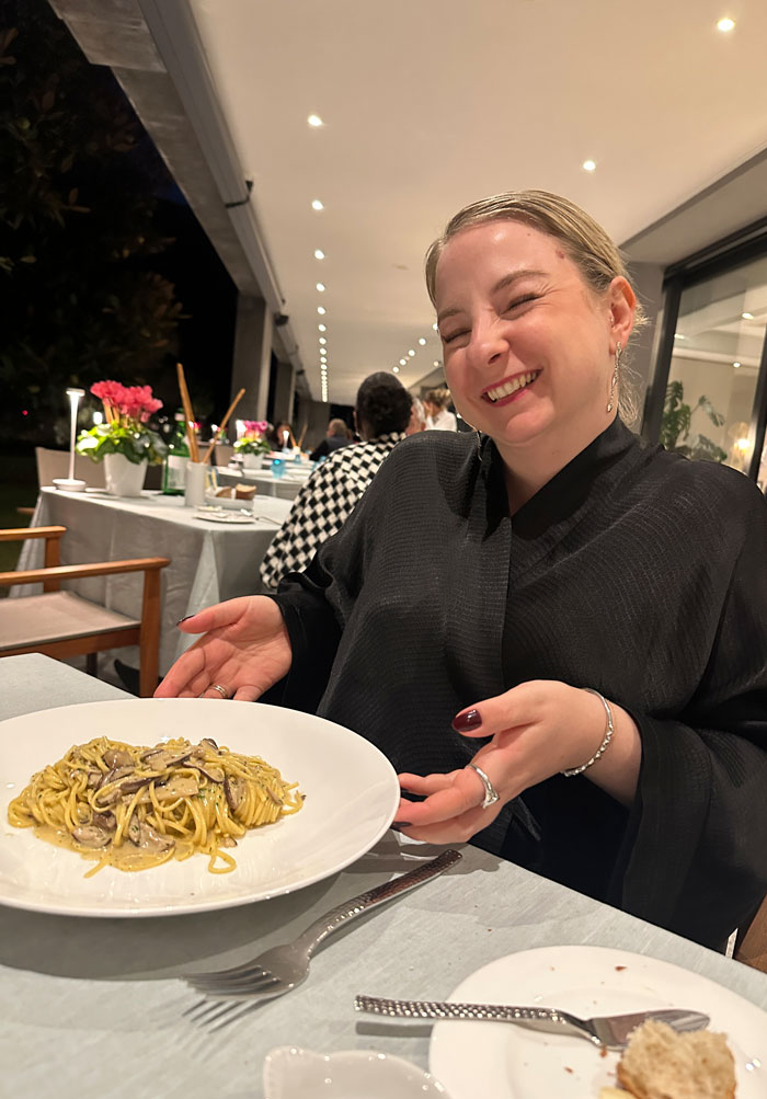 Wellness-Auszeit in Lugano in den Swiss Diamond Hotels 40 LaRomantica Dinner Sandra Happy